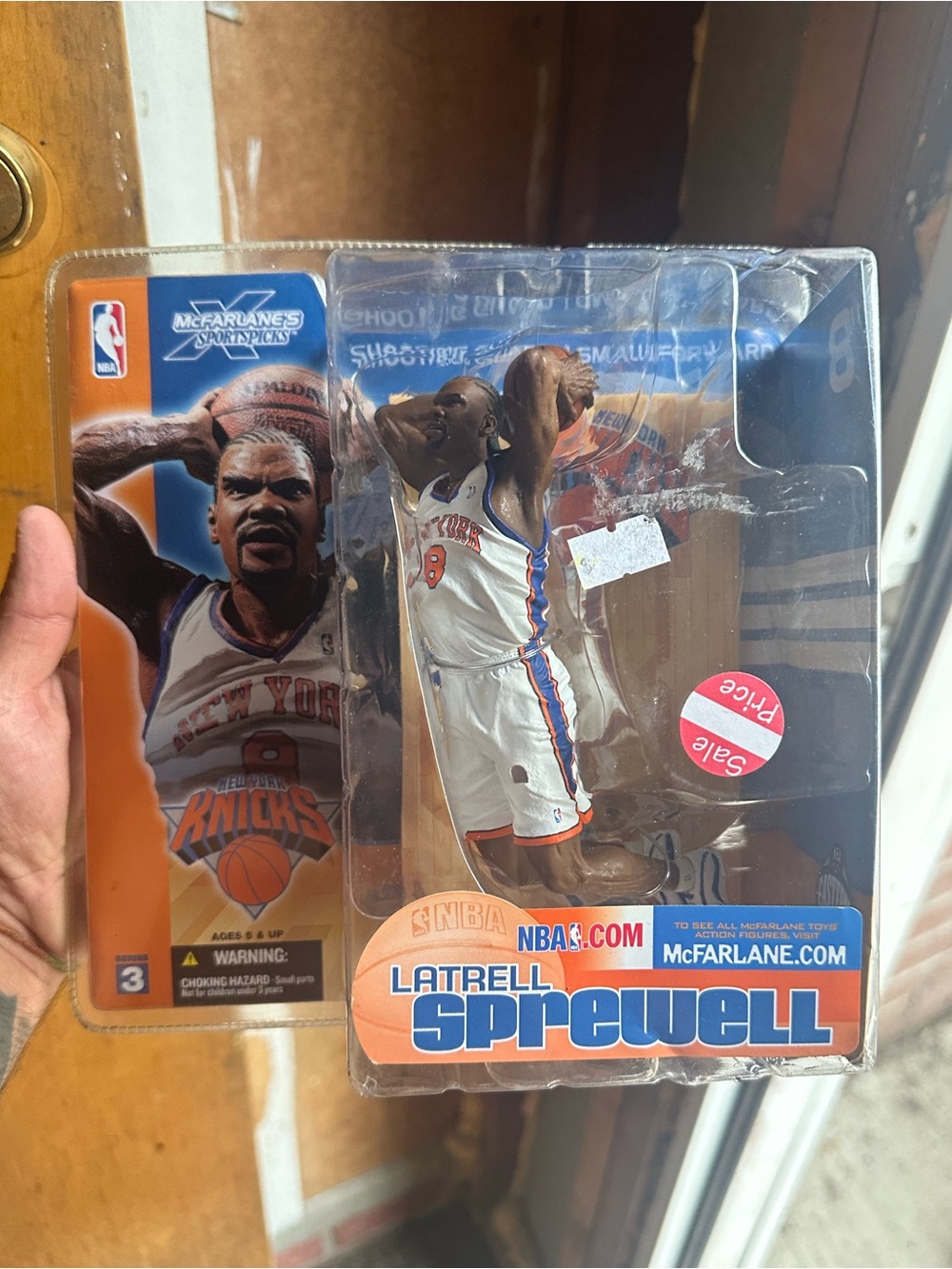 McFarlane NBA Collectible Latrell Sprewell Action Figure - White/Blue/Orange
